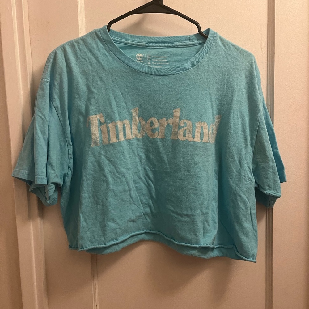 Blue Timberland Crop Top